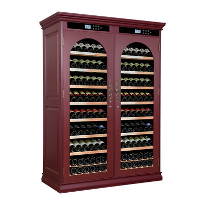 Dobra cena. Burgundy Solid Wooden Dual Zone Kitchen Wine Cooler z inteligentnym cyfrowym panelem sterowania w Internecie