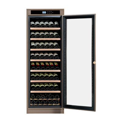 Dobra cena. Elegancka drewniana szafka na wino z przeszklonymi drzwiczkami zamykanymi na klucz i systemem chłodzenia termoelektrycznego w Internecie