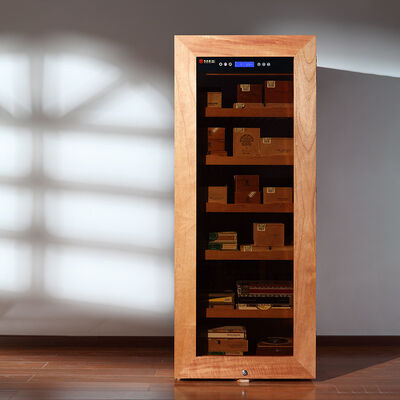 Dobra cena. Nordic Minimalist Solid Wooden Cigar Cooler Wodnicz z zintegrowanym oświetleniem w Internecie