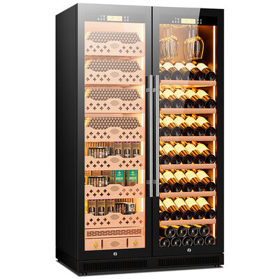 Dobra cena. Dwustrefowa szafka na elektroniczny Humidor do Cygar Z Półkami z Hiszpańskiego Cedru w Internecie